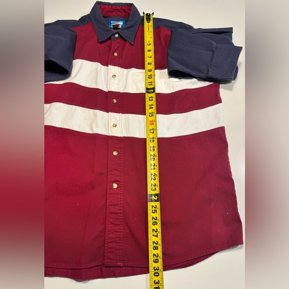 Wrangler Men’s American Flag Brushpopper Shirt Size Large Pearl Snap Cotton - Picture 8 of 9